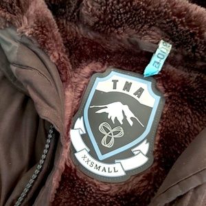 TNA Aritzia brown parka coat XXSmall